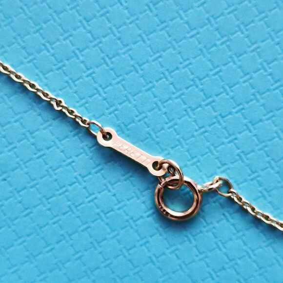 RARE Vintage Tiffany & Co. Elsa Peretti 9 Diamonds Open Heart 18k Necklace 16” - Picture 5 of 9